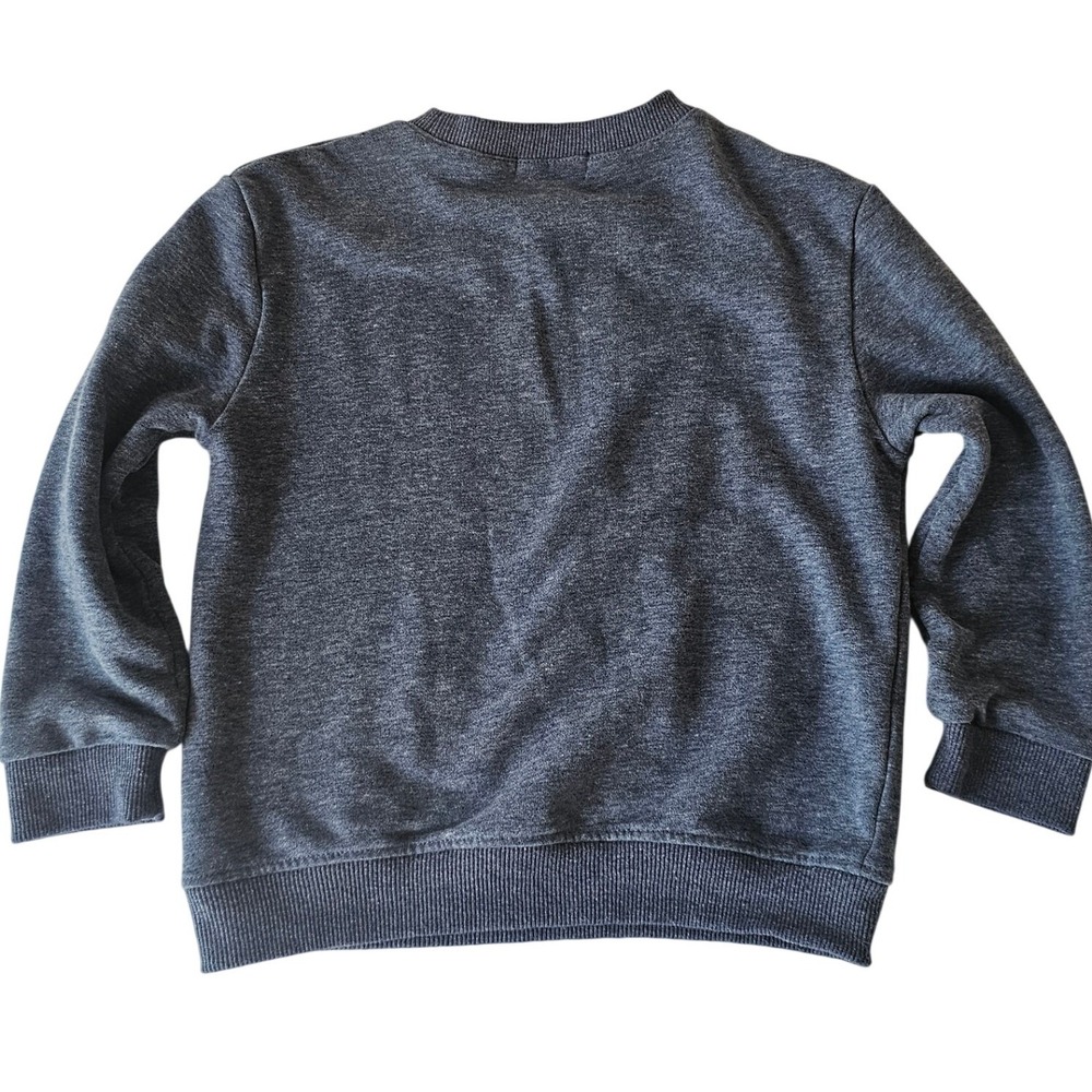 Andy & Evan Boys Size 6 Skiing Polar Bear Sweatshirt Heather Navy Blue Pullover - Picture 2 of 6